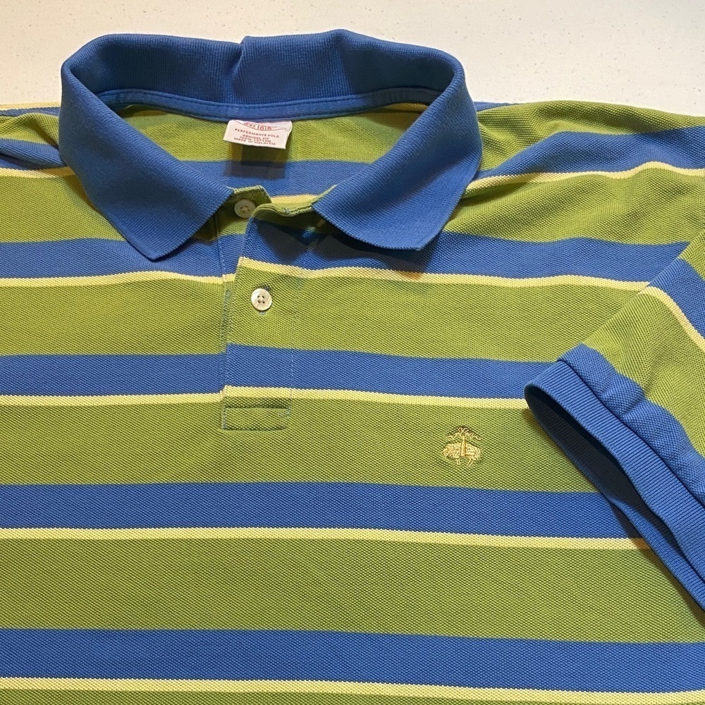 Brooks Brothers Polo in Blue and Green Stripes XL